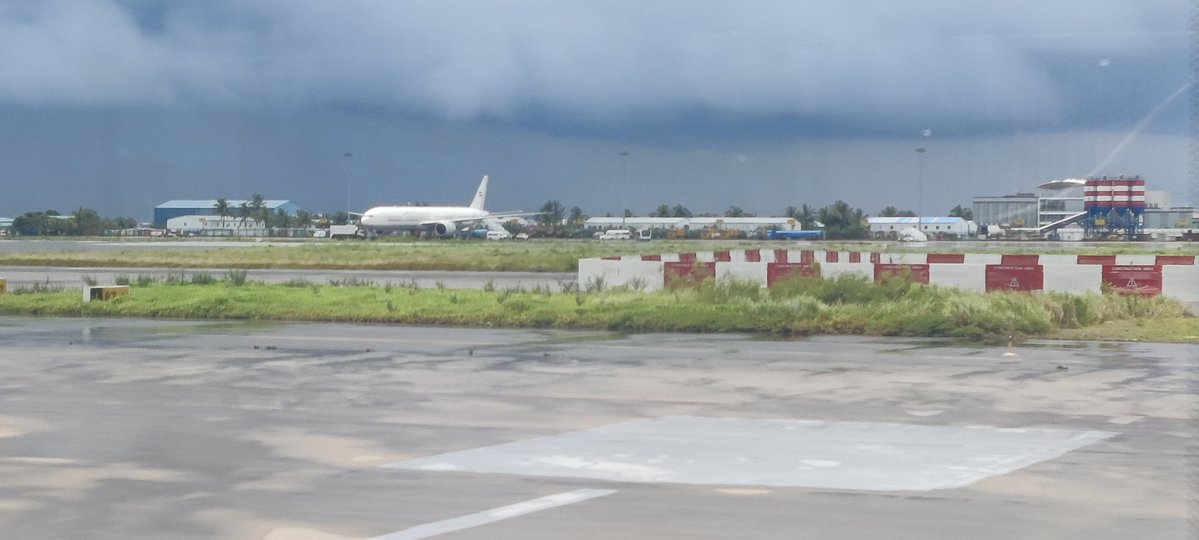 India 1, avión oficial del primer ministro indio, Modi, en Maldivas. El primer ministro se encuentra actualmente de visita en el país.